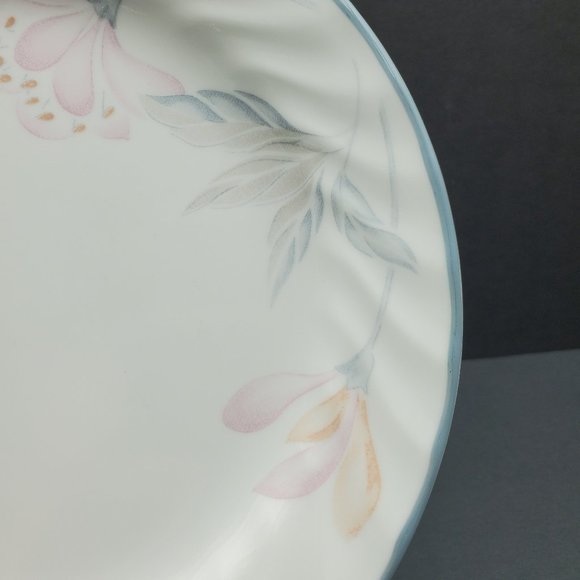 Corelle Pink Trio Salad Dessert Bread Plates White Swirl Plates Pastel Flowers - Picture 4 of 6